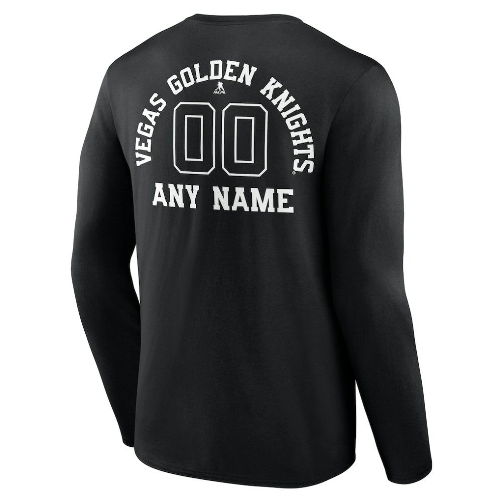 Vegas Golden Knights Personalized Name & Number Monochrome Long Sleeve T-Shirt - Black | NHL discount