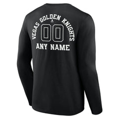 Vegas Golden Knights Personalized Name & Number Monochrome Long Sleeve T-Shirt - Black | NHL discount