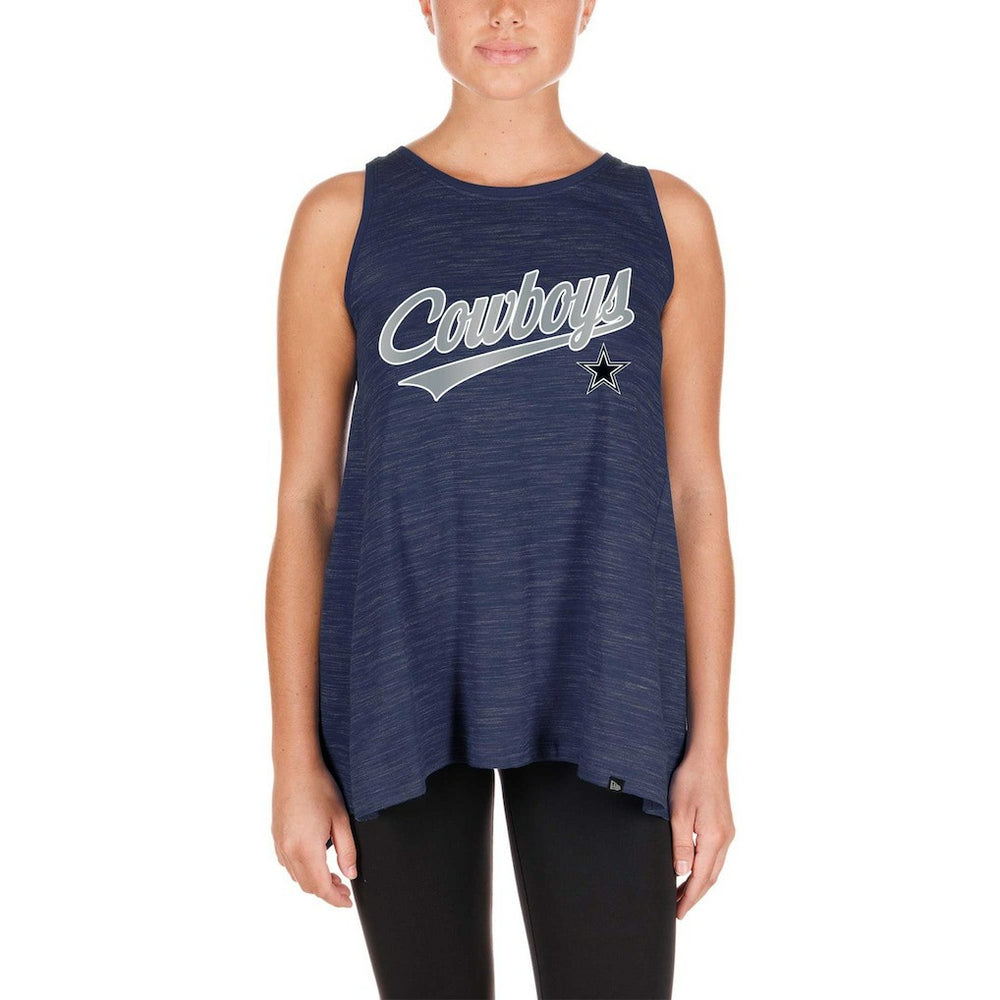 Dallas Cowboys New Era Women's Space-Dye Active Tank Top - Navy - NFL