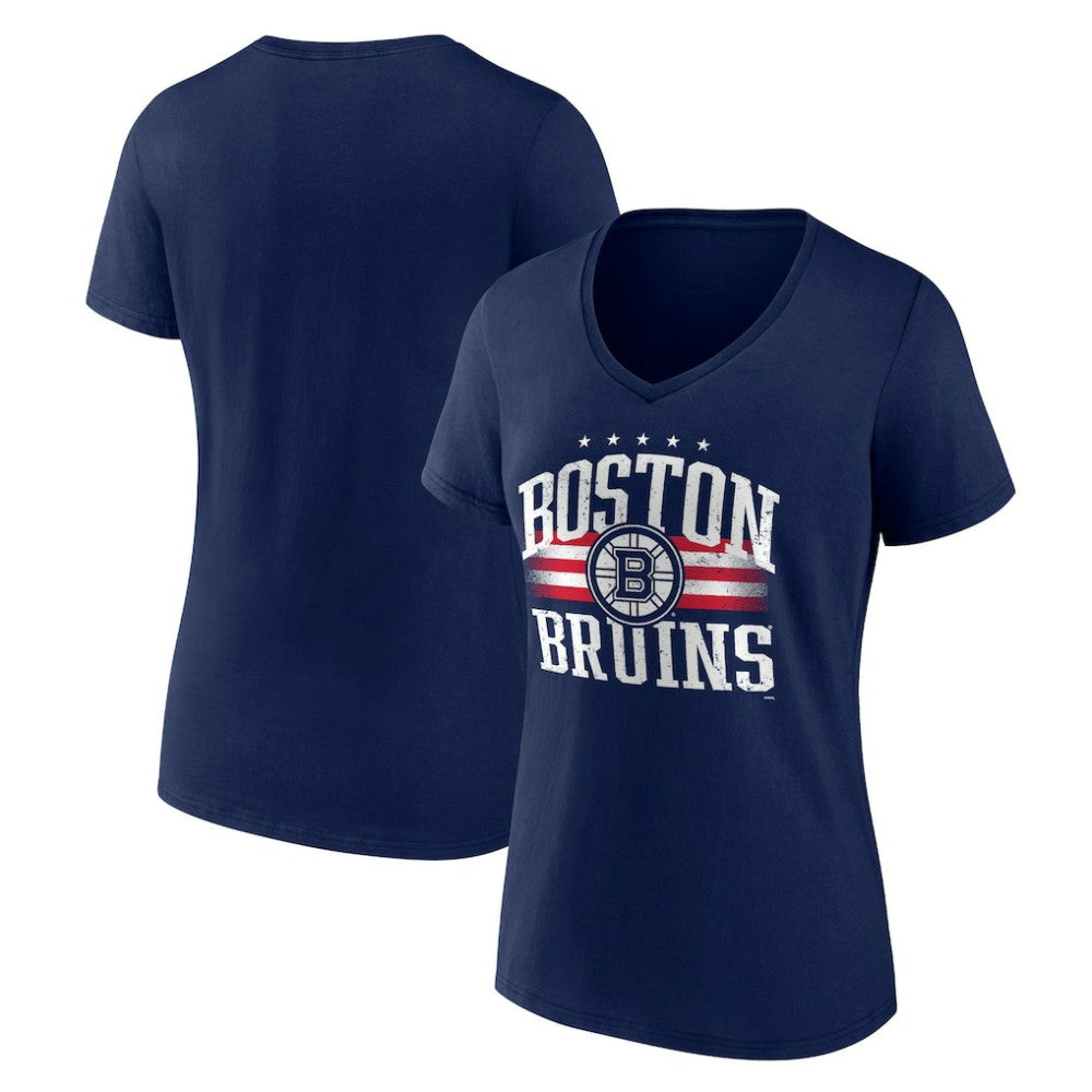 Boston Bruins Women's Americana Team V-Neck T-Shirt - Navy | NHL discount