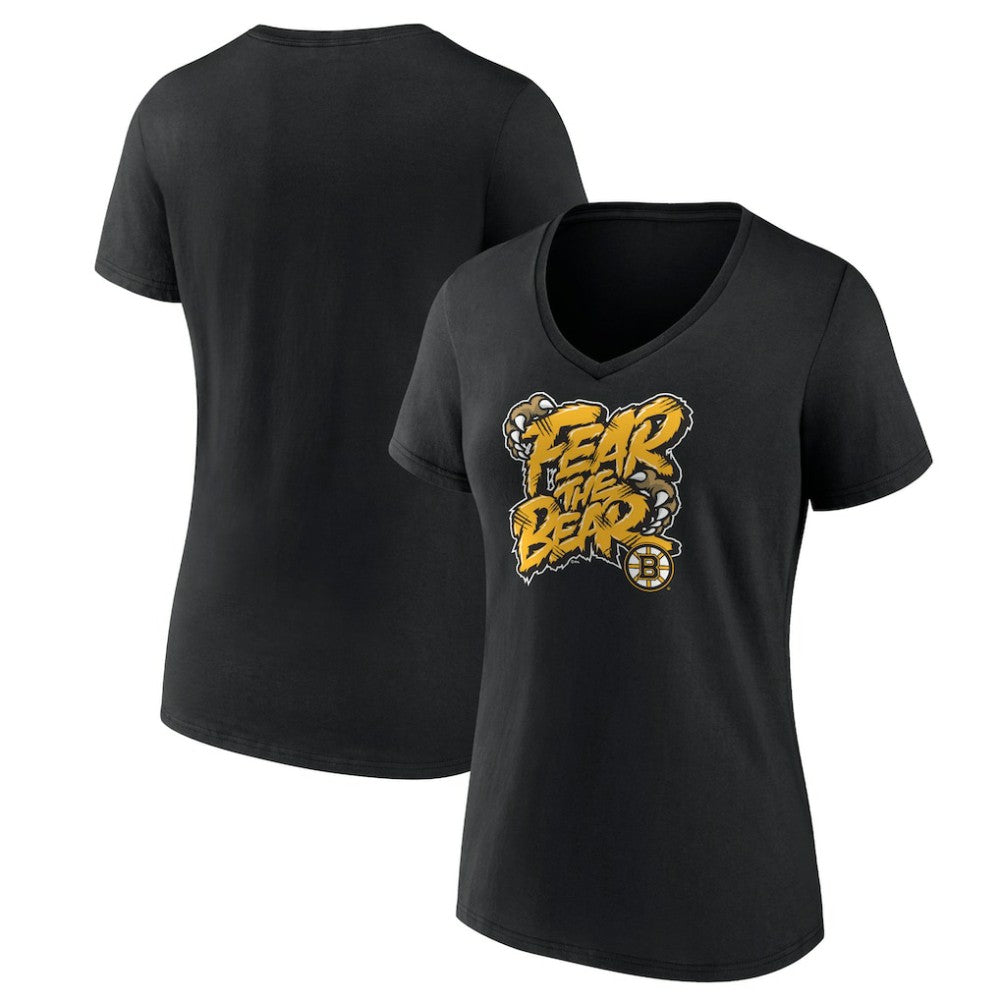 Boston Bruins Women's Native V-Neck T-Shirt - Black | NHL Lifestyle