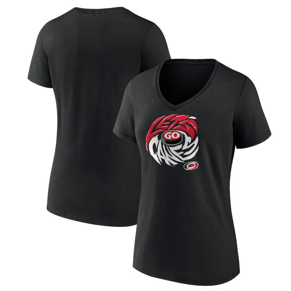 Carolina Hurricanes Women's Native V-Neck T-Shirt - Black | NHL Lifestyle