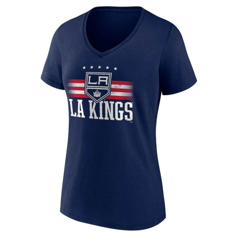 Los Angeles Kings Women's Americana Team V-Neck T-Shirt - Navy | NHL discount