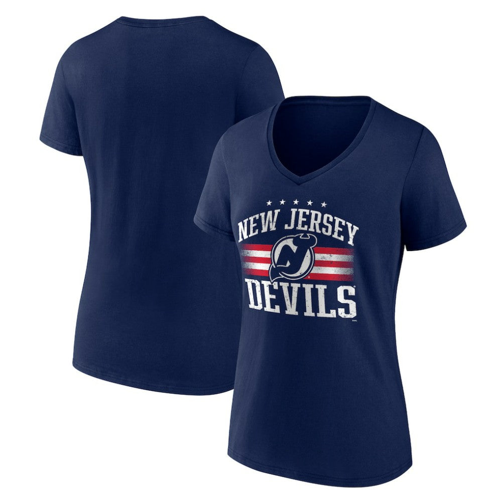 New Jersey Devils Women's Americana Team V-Neck T-Shirt - Navy | NHL near me