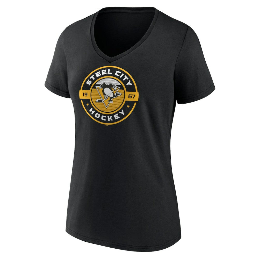Pittsburgh Penguins Women's Native V-Neck T-Shirt - Black | NHL discount