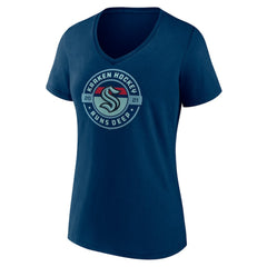 Seattle Kraken Women's Native V-Neck T-Shirt - Deep Sea Blue | NHL near me