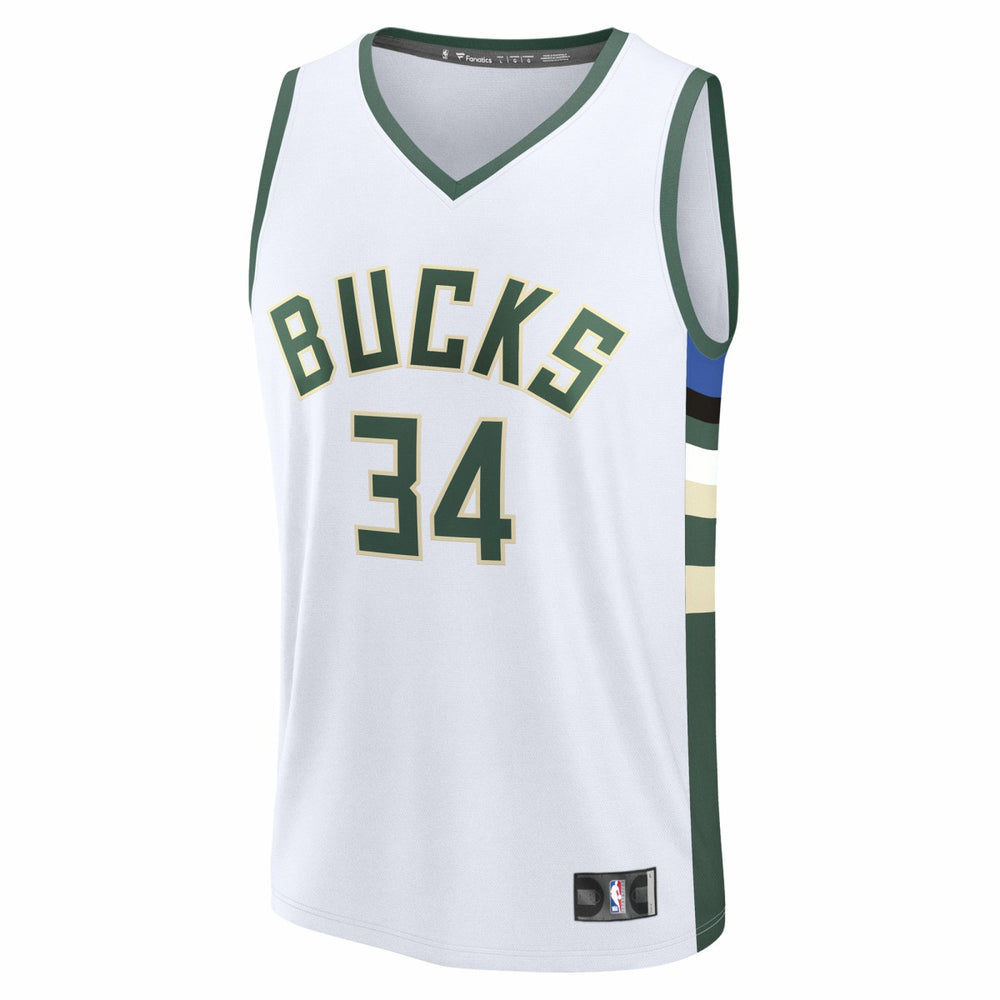 Fanatics Giannis Antetokounmpo Milwaukee Bucks Fast Break Replica Player Jersey Association Edition White