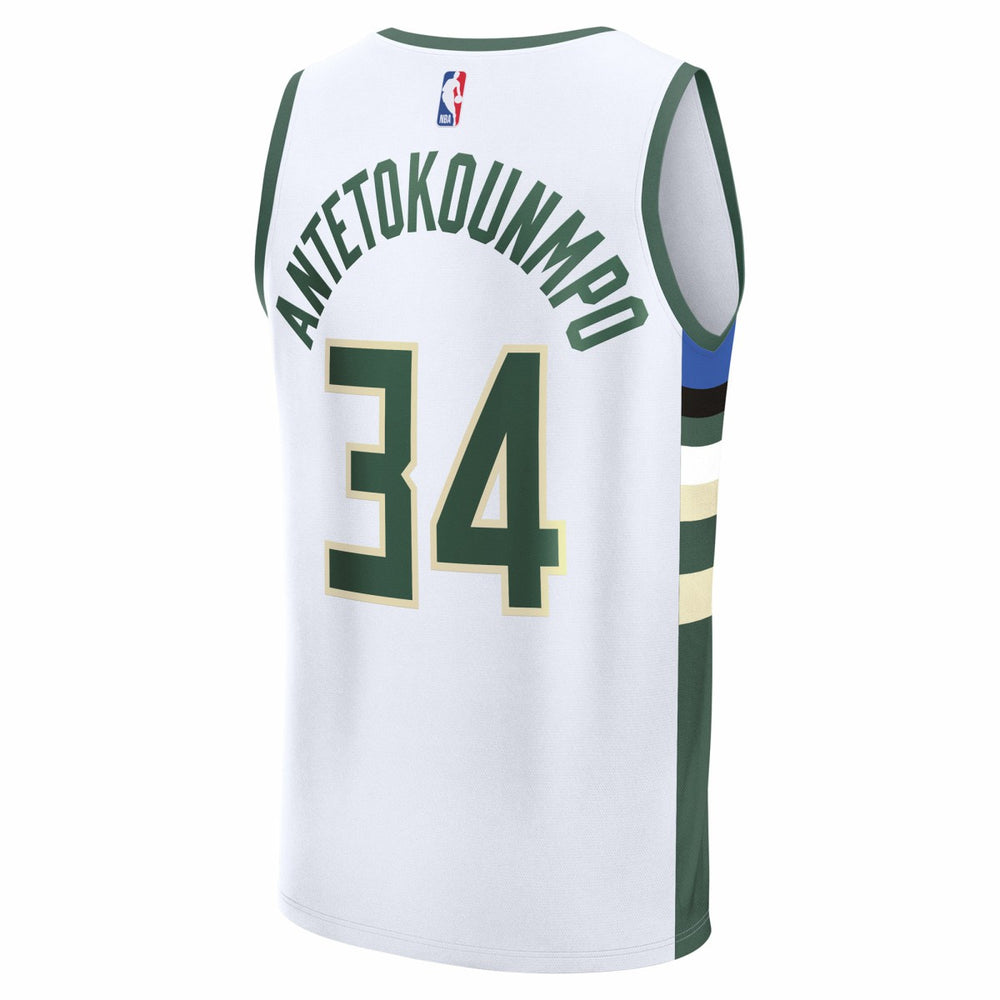 Fanatics Giannis Antetokounmpo Milwaukee Bucks Fast Break Replica Player Jersey Association Edition White