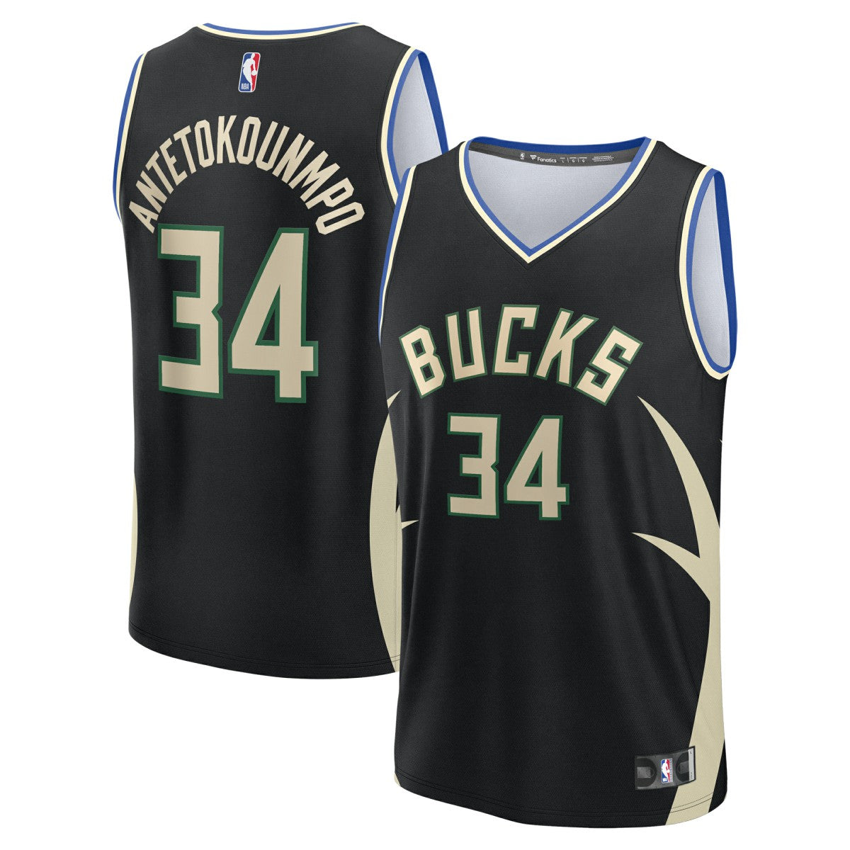 Fanatics Giannis Antetokounmpo Milwaukee Bucks Fast Break Replica Player Jersey Statement Edition Black