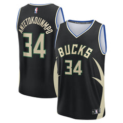 Fanatics Giannis Antetokounmpo Milwaukee Bucks Fast Break Replica Player Jersey Statement Edition Black