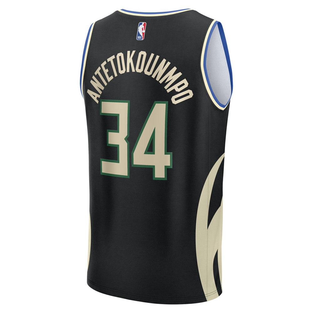 Fanatics Giannis Antetokounmpo Milwaukee Bucks Fast Break Replica Player Jersey Statement Edition Black