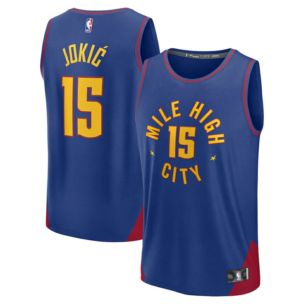 Fanatics Nikola Jokic Denver Nuggets Fast Break Replica Player Jersey Statement Editi- Blue