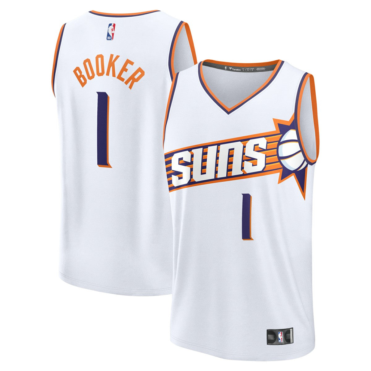 Fanatics Devin Booker Phoenix Suns Fast Break Replica Player Jersey Association Edition White