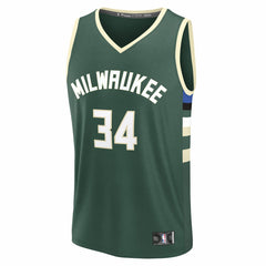 Fanatics Giannis Antetokounmpo Milwaukee Bucks Youth Fast Break Replica Player Jersey Icon Edition Hunter Green
