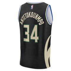 Fanatics Giannis Antetokounmpo Milwaukee Bucks Youth Fast Break Replica Player Jersey Statement Edition Black