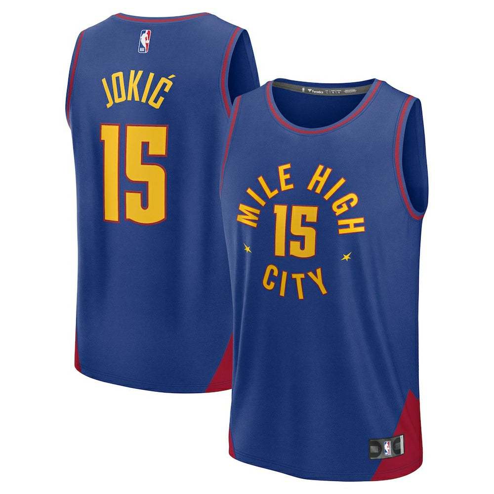 Fanatics Nikola Jokic Denver Nuggets Youth Fast Break Replica Player Jersey Statement Editi- Blue