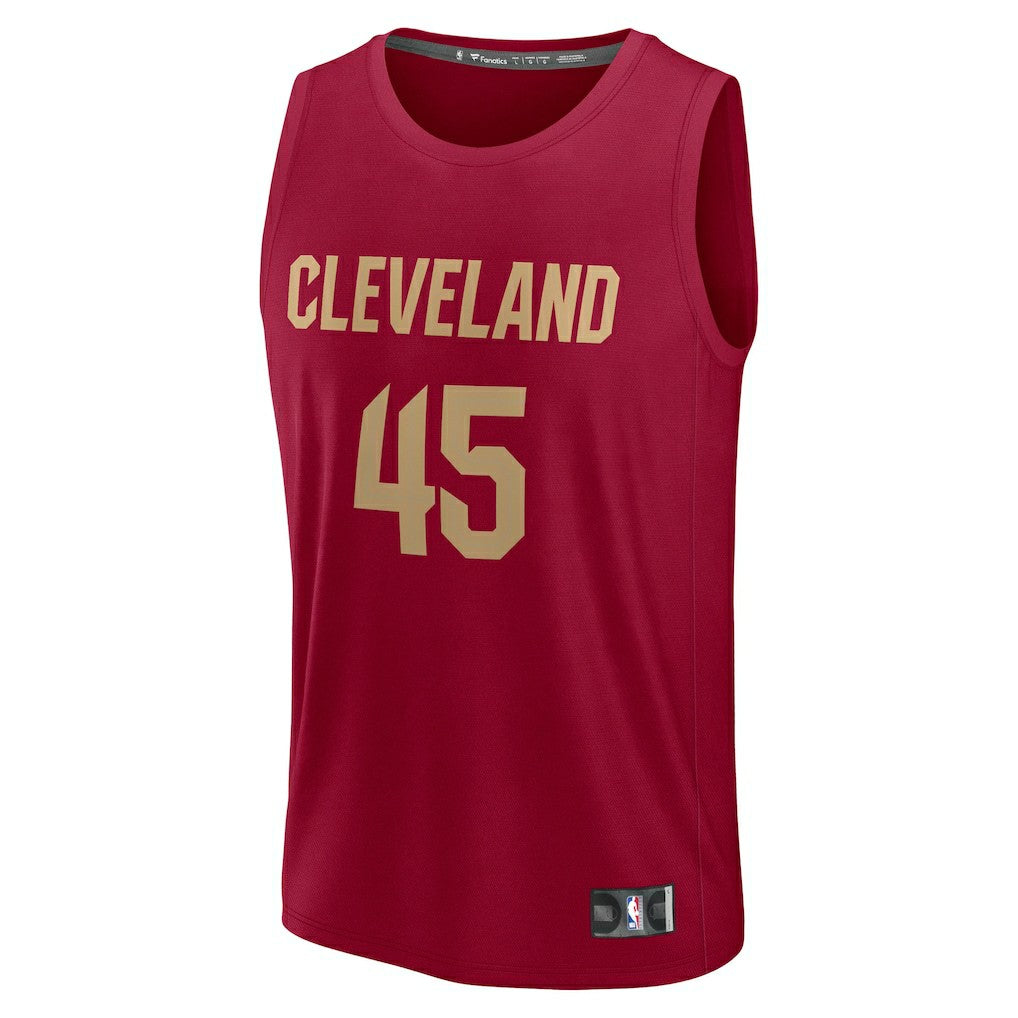 Fanatics Donovan Mitchell Cleveland Cavaliers Youth Fast Break Replica Player Jersey Icon Editi- Wine