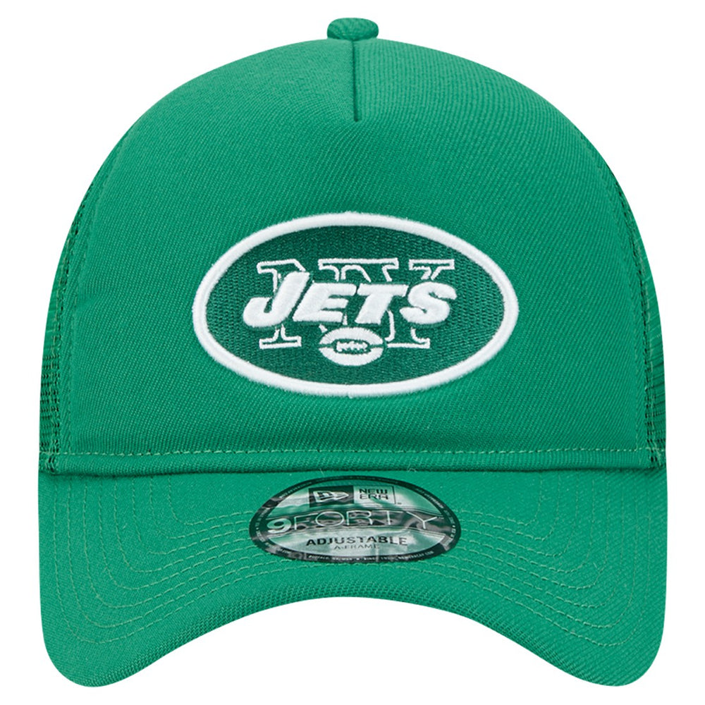 New York Jets New Era 9FORTY A-Frame Trucker Adjustable Hat - Green - NFL