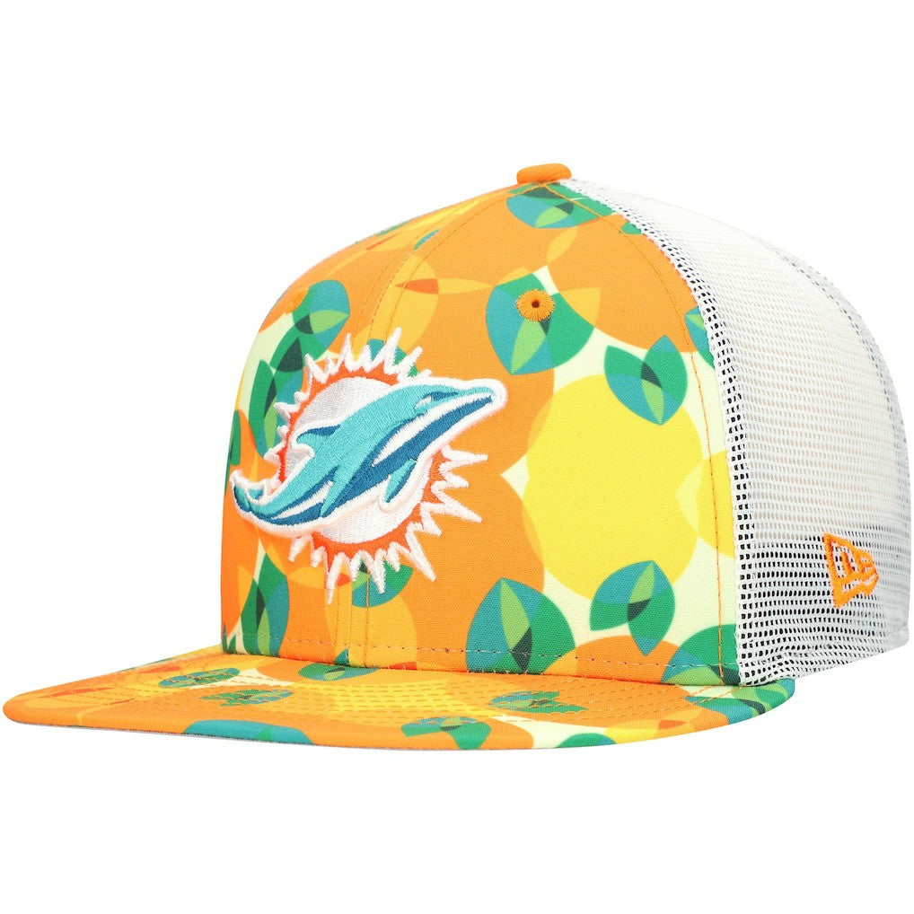 Miami Dolphins New Era Citrus 9FIFTY Trucker Snapback Hat - Orange - NFL