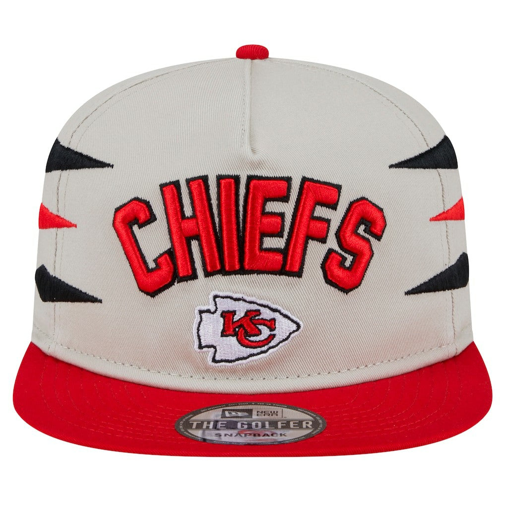 Kansas City Chiefs New Era Athletic Golfer Snapback Hat - Stone/Red - NFL