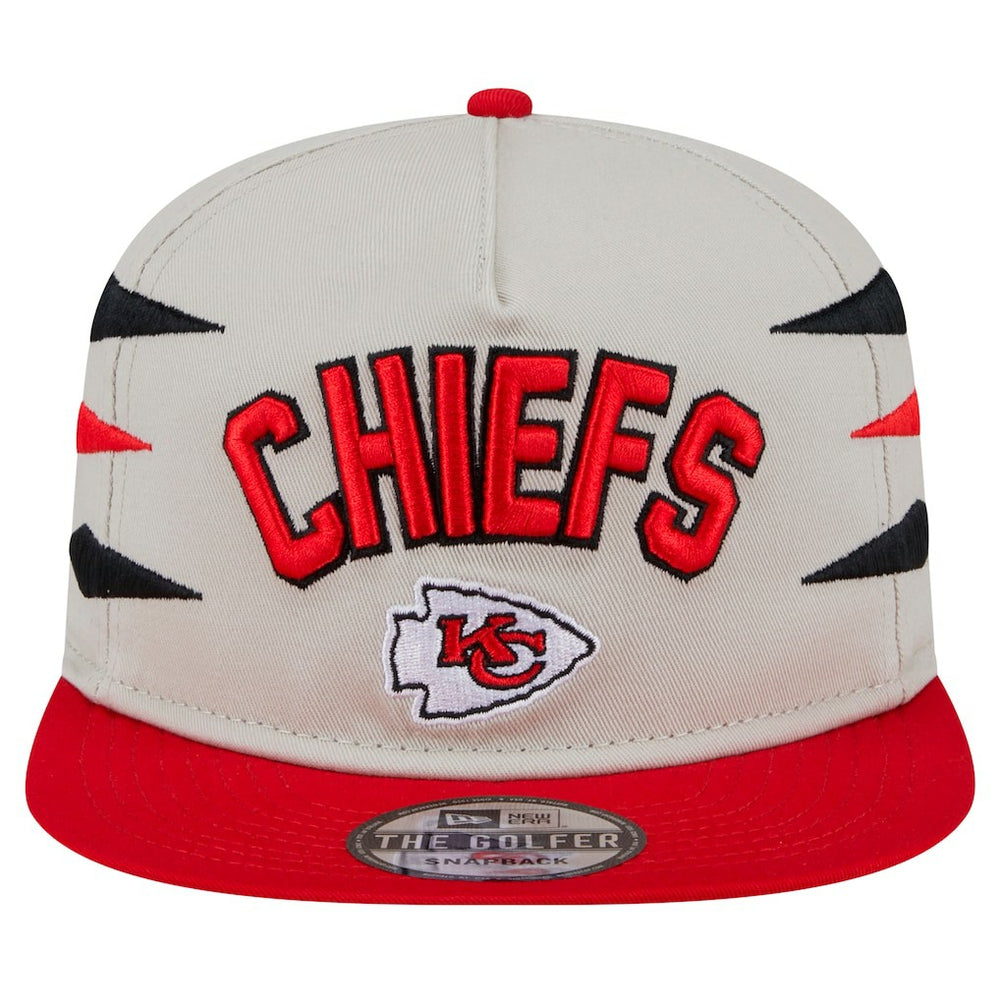 Kansas City Chiefs New Era Athletic Golfer Snapback Hat - Stone/Red - NFL