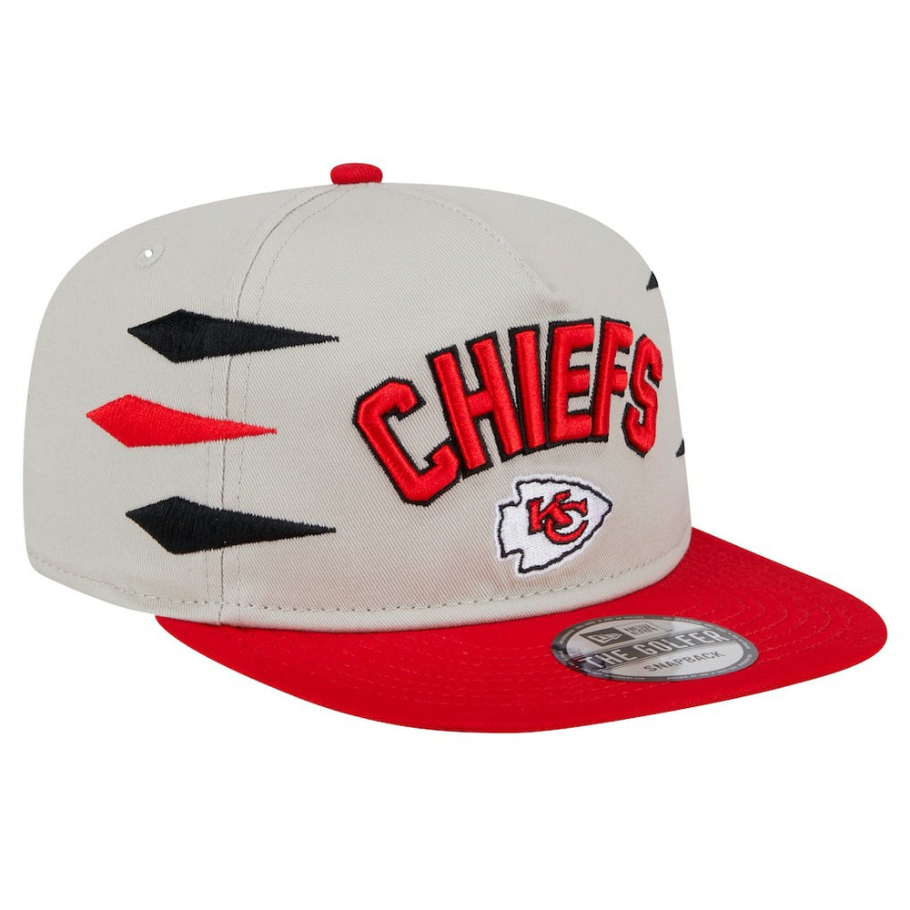 Kansas City Chiefs New Era Athletic Golfer Snapback Hat - Stone/Red - NFL