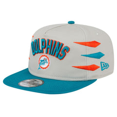 Miami Dolphins New Era Athletic Golfer Snapback Hat - Stone/Aqua - NFL