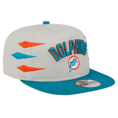 Miami Dolphins New Era Athletic Golfer Snapback Hat - Stone/Aqua - NFL
