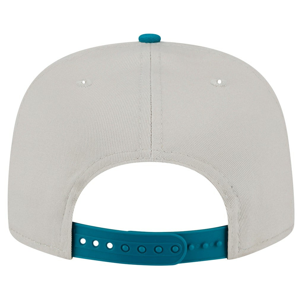 Miami Dolphins New Era Athletic Golfer Snapback Hat - Stone/Aqua - NFL