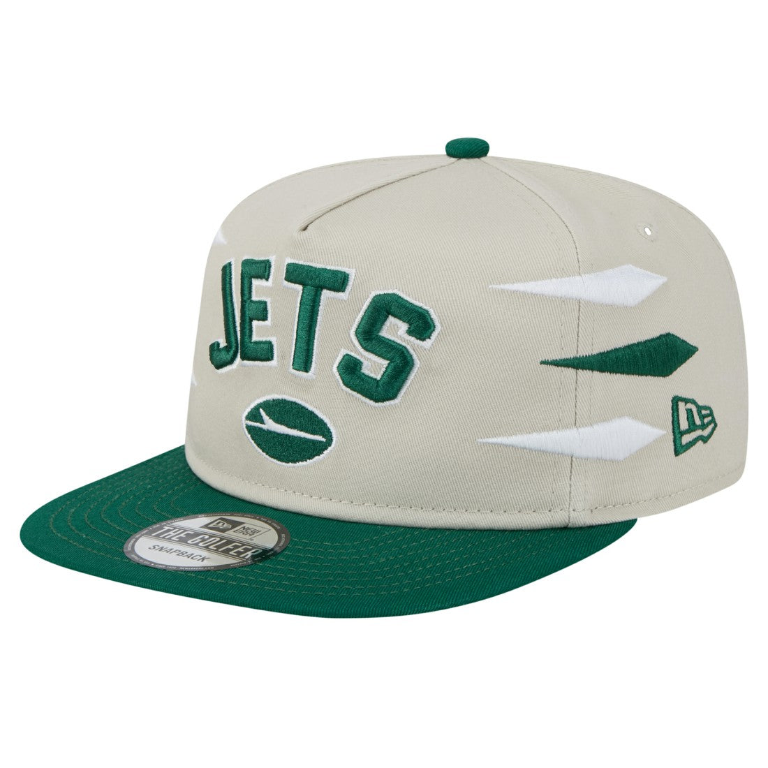 New York Jets New Era Athletic Golfer Snapback Hat - Stone/Green - NFL