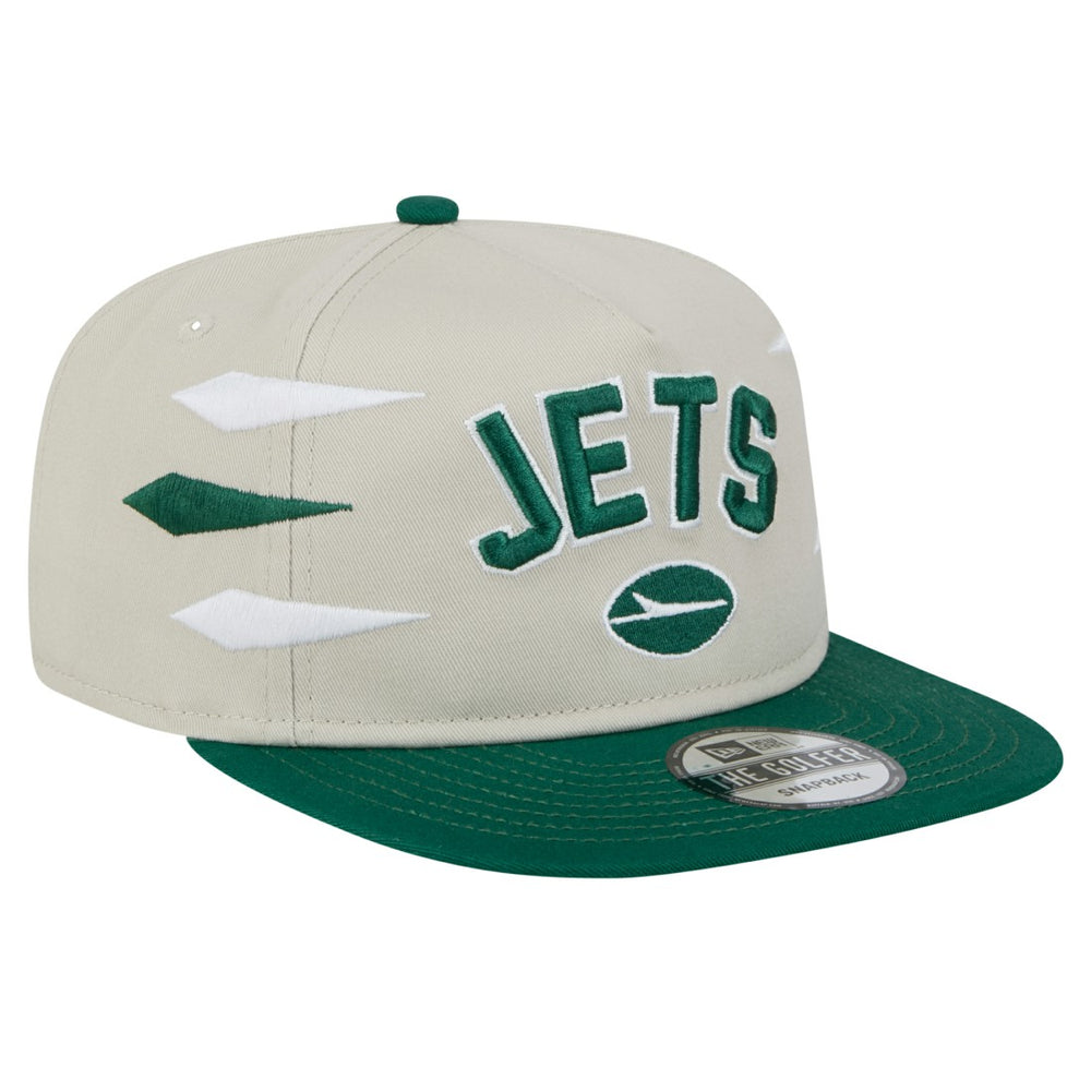 New York Jets New Era Athletic Golfer Snapback Hat - Stone/Green - NFL