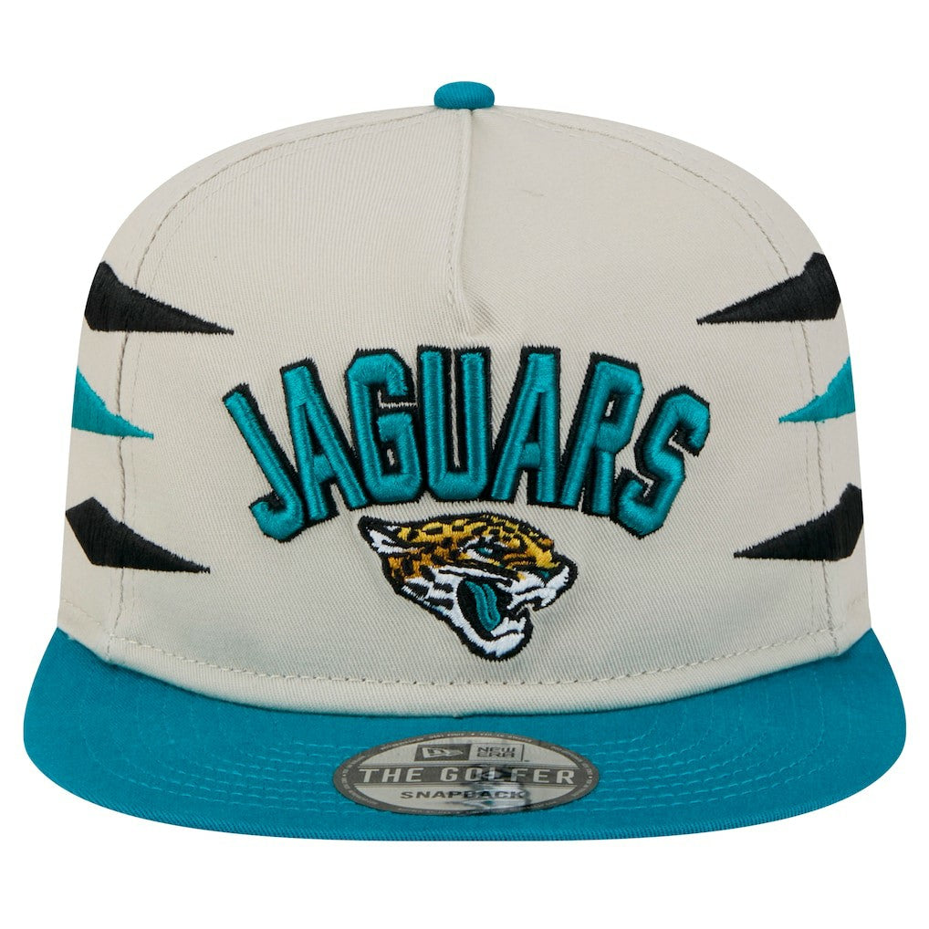 Jacksonville Jaguars New Era Athletic Golfer Snapback Hat - Stone/Teal - NFL