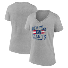 New York Giants Women's Americana Team V-Neck T-Shirt - Gray - NFL