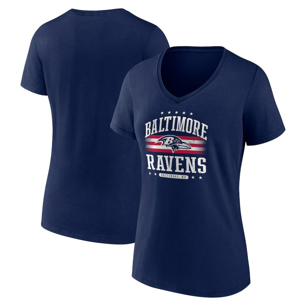 Baltimore Ravens Women's Americana Team V-Neck T-Shirt - Navy - NFL
