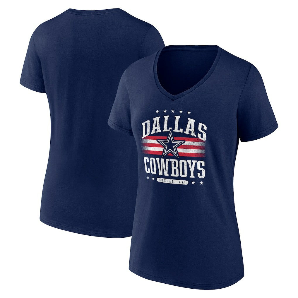 Dallas Cowboys Women's Americana Team V-Neck T-Shirt - Navy - NFL