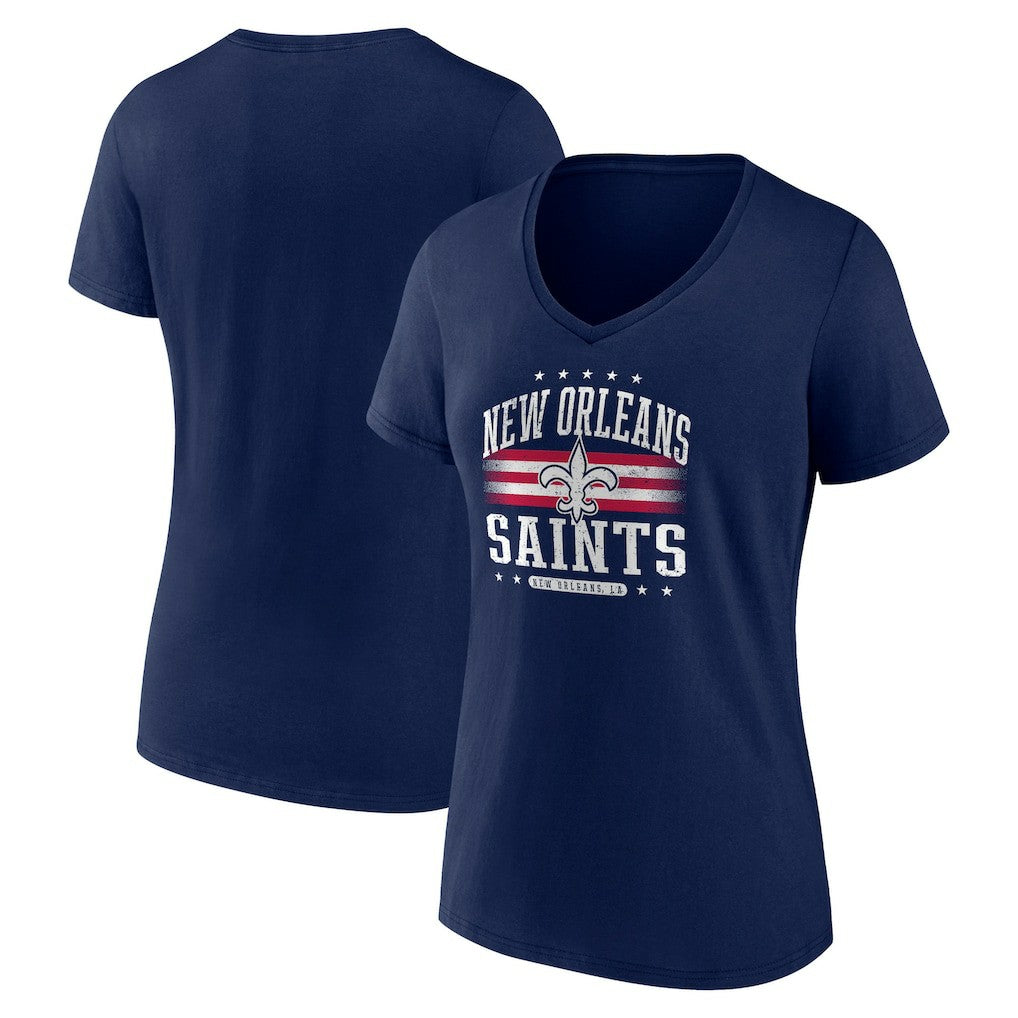 New Orleans Saints Women's Americana Team V-Neck T-Shirt - Navy - NFL