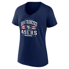 San Francisco 49ers Women's Americana Team V-Neck T-Shirt - Navy - NFL