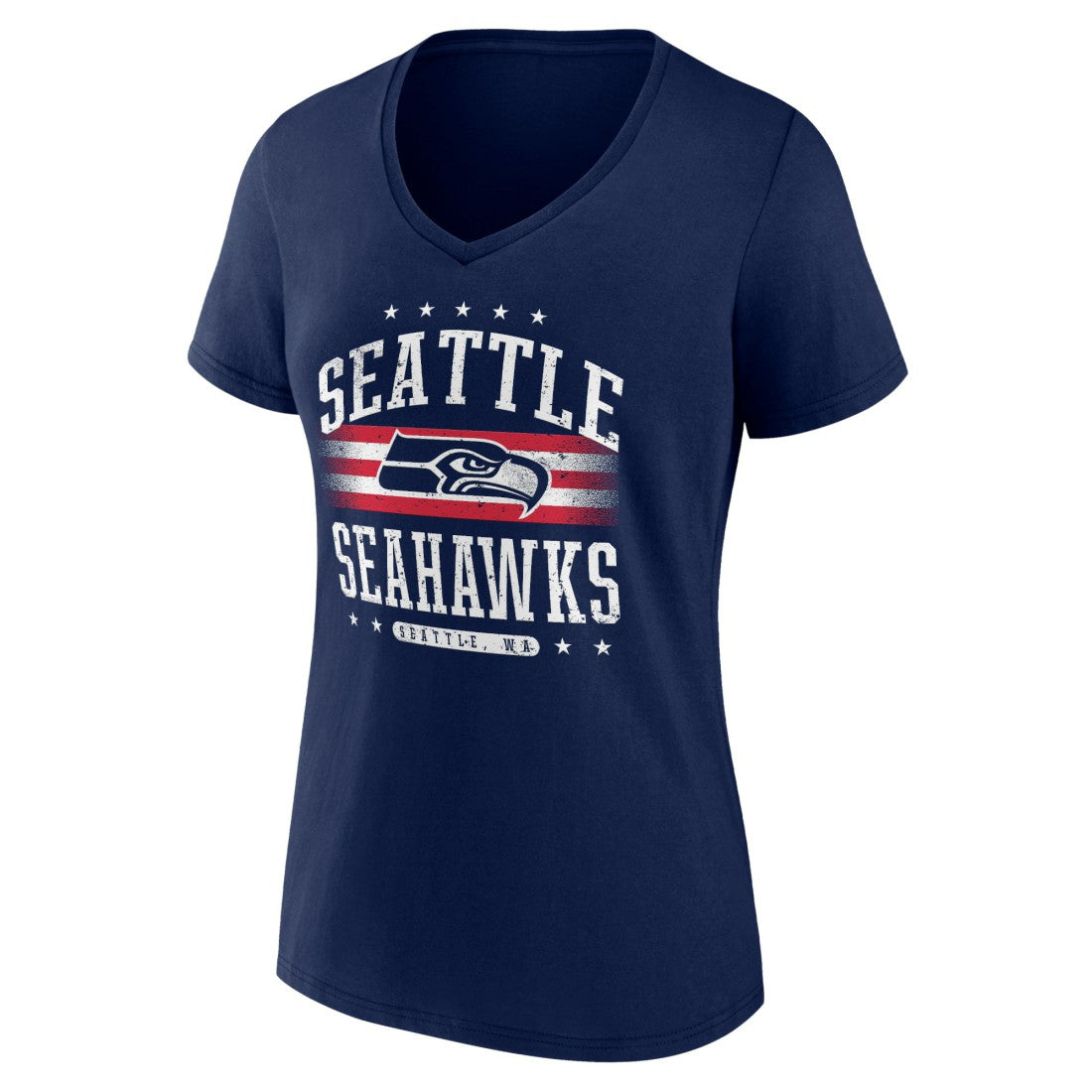 Seattle Seahawks Women's Americana Team V-Neck T-Shirt - College Navy - NFL