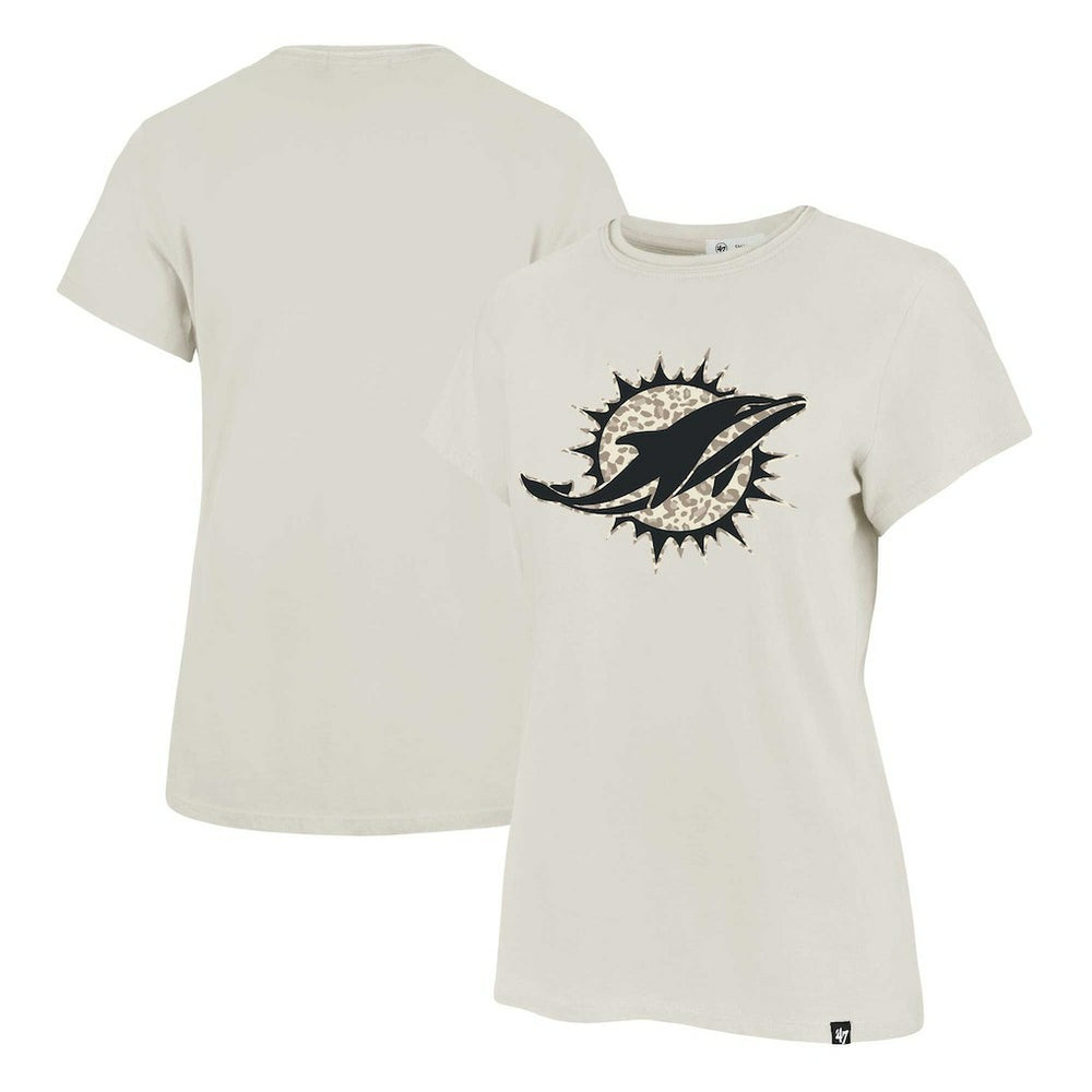 Miami Dolphins '47 Women's Panthera Frankie T-Shirt - Cream - 47 brand
