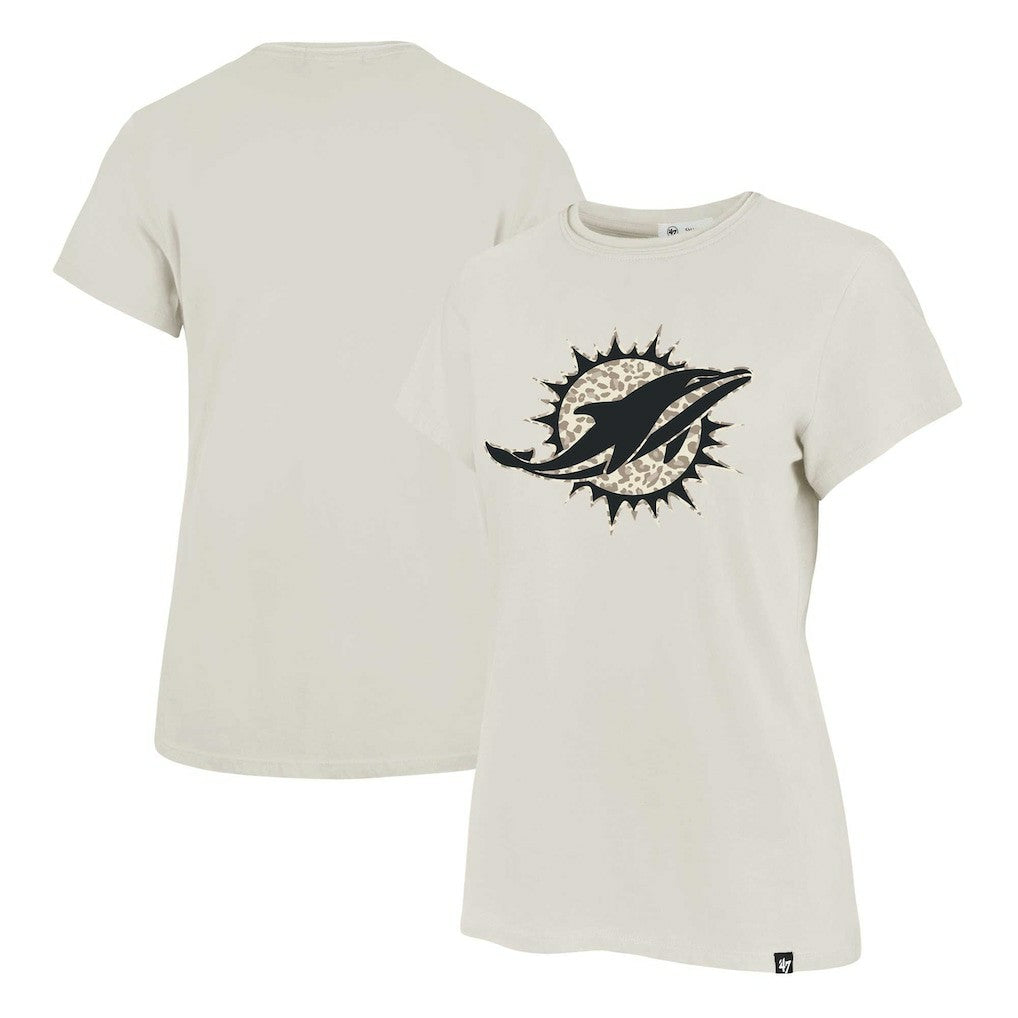 Miami Dolphins '47 Women's Panthera Frankie T-Shirt - Cream - 47 brand