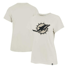 Miami Dolphins '47 Women's Panthera Frankie T-Shirt - Cream - 47 brand