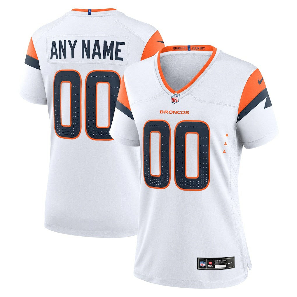 Denver Broncos Women's Mile High Collection Custom Game Jersey - White - Nike