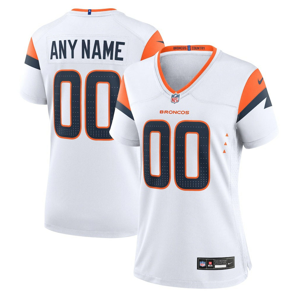 Denver Broncos Women's Mile High Collection Custom Game Jersey - White - Nike