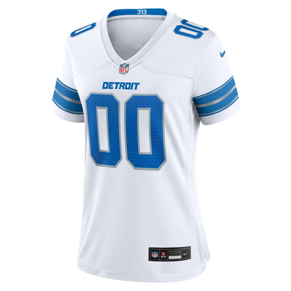 Detroit Lions Women's Custom Game Jersey - White - Nike