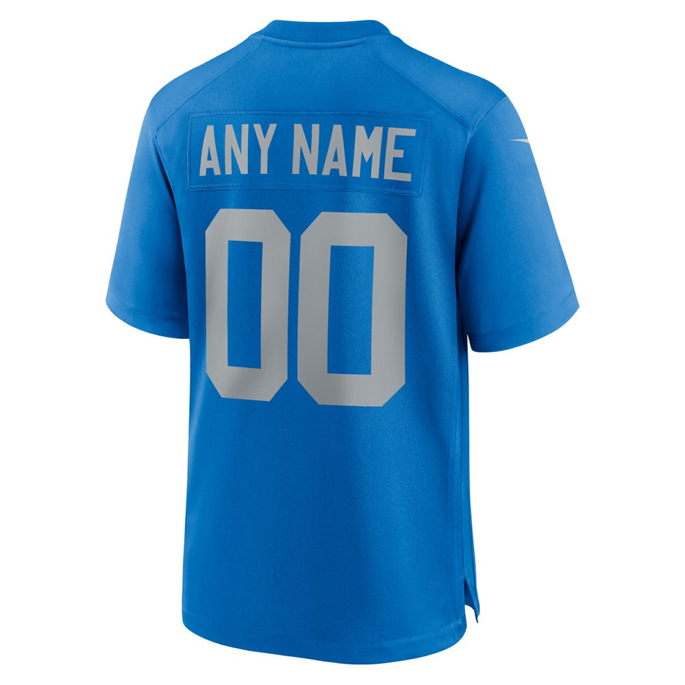 Detroit Lions Alternate Custom Game Jersey - Blue - Nike
