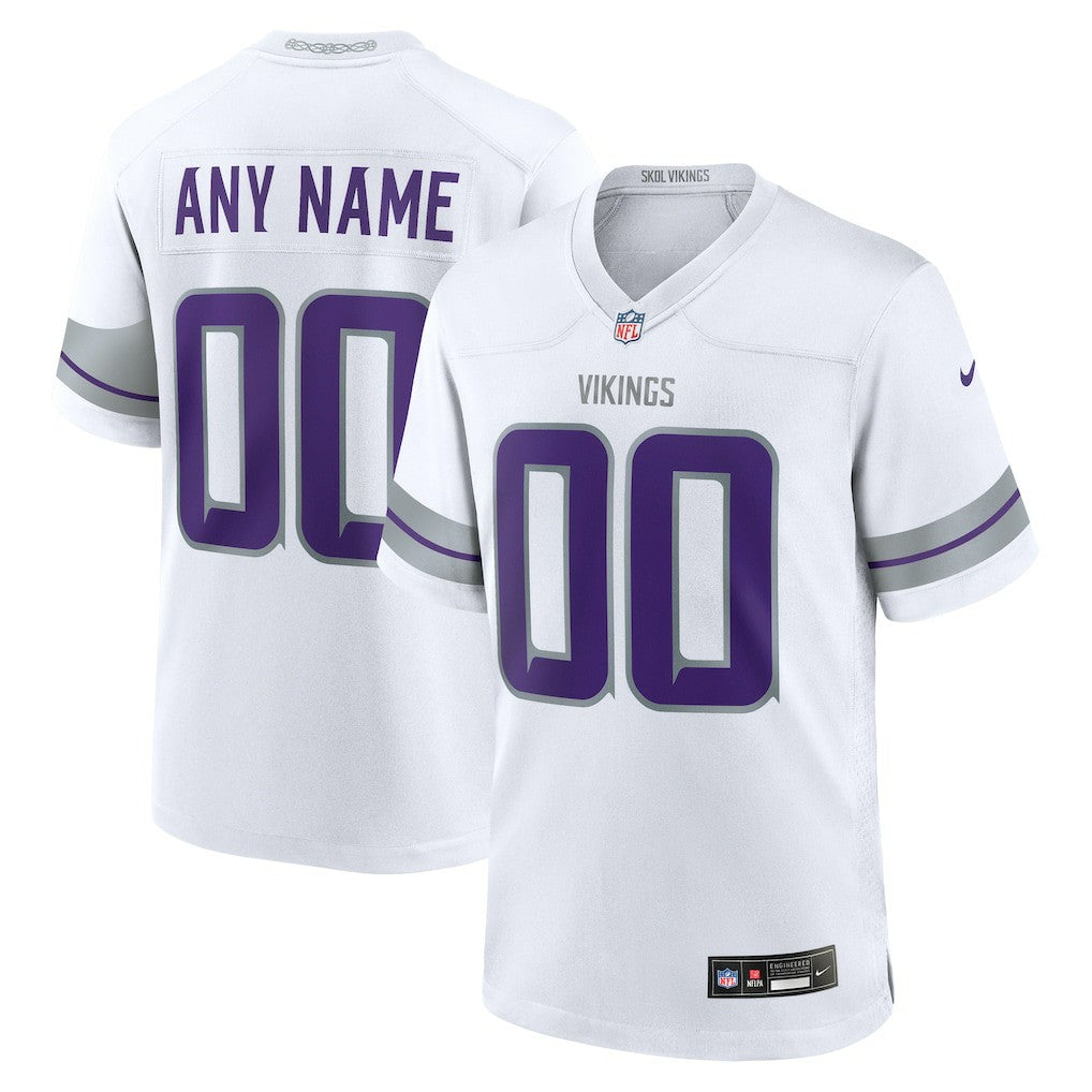 Minnesota Vikings Alternate Custom Game Jersey - White - Nike