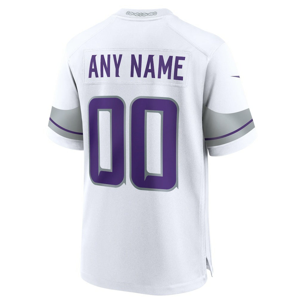 Minnesota Vikings Alternate Custom Game Jersey - White - Nike