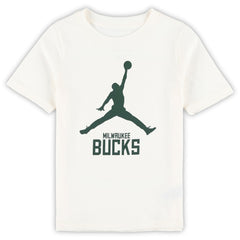 Milwaukee Bucks Jordan Brand Preschool Essential Jumpman T-Shirt Cream