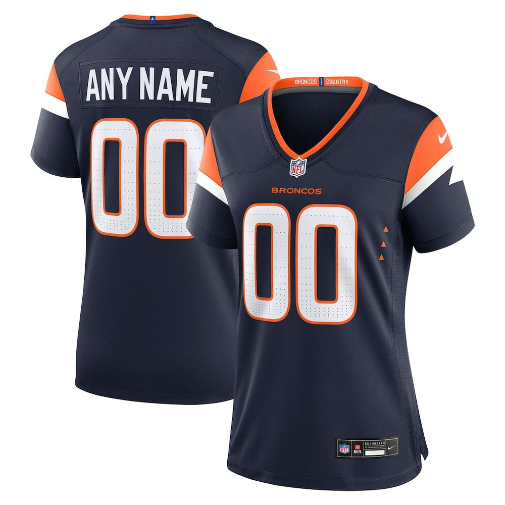Denver Broncos Women's Alternate Mile High Collection Custom Game Jersey - Navy - Nike