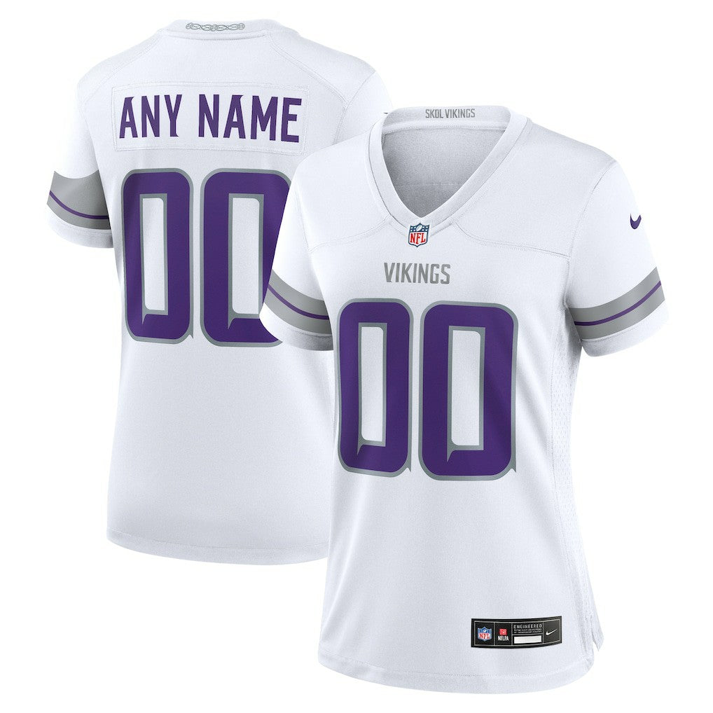 Minnesota Vikings Women's Alternate Custom Game Jersey - White - Nike